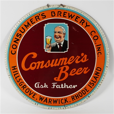 Consumer Brewery Beer Ask Father Tin Sign EXCELLENT