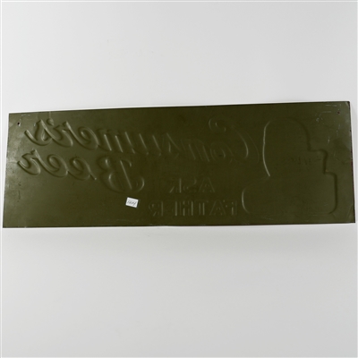 Consumers Beer Ask Father Embossed Tin Sign TOUGH