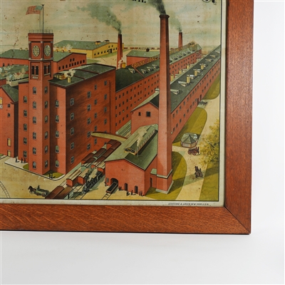 Frank Jones Brewing Tin Pre-Prohibition Factory Scene Sign SCARCE INCREDIBLE