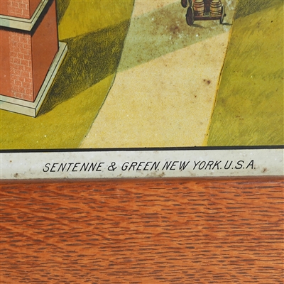 Frank Jones Brewing Tin Pre-Prohibition Factory Scene Sign SCARCE INCREDIBLE