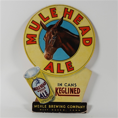 Wehle Mule Head In Keglined Cans Diecut Cardboard Sign