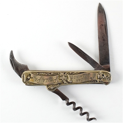 American Brewing Pre-Proh FACTORY SCENE Pocket Knife EXCELLENT