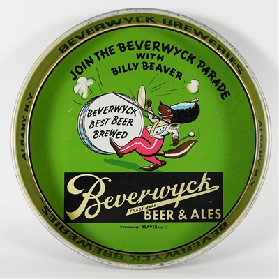 Beverwyck Beer Ales Join Parade Billy Beaver Tray