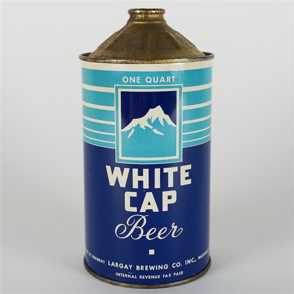 White Cap Beer Quart Cone Top NEW ENGLAND HOLY GRAIL 220-17 MINTY